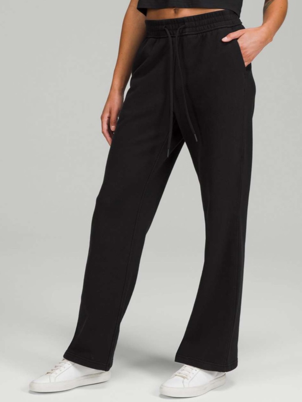 Lululemon Loungeful Straight Leg Pant Lounge Fleece Sweatpants Black Size 8